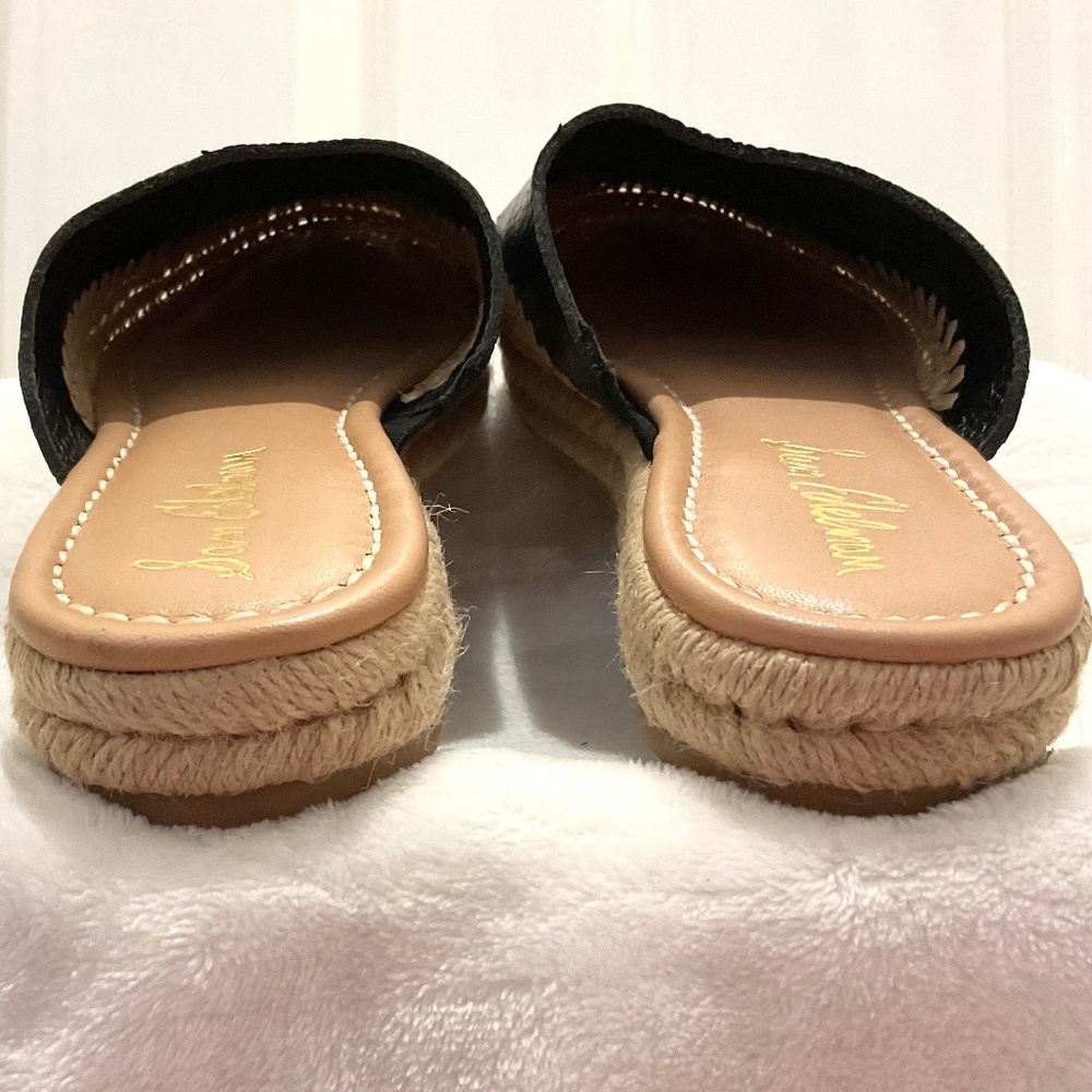 Sam Edelman Black Austin Espadrille Closed Toe Sandal Tumbled Leather 7.5M - Picture 6 of 14